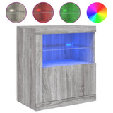 Sideboard with LED Lights Grey Sonoma 60.5x37x67 cm 836621
