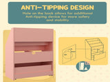 Kids Bookshelf, Toy Organiser, with Storage Drawer, Wheels - Pink T3398P347678