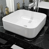 142338 Basin Square Ceramic White 39x39x13,5 cm