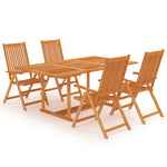 ZNTS 5 Piece Garden Dining Set Solid Teak Wood 3059539