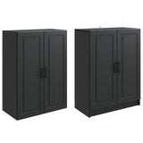 Cabinet Set 2 pcs Black Engineered Wood 3416944
