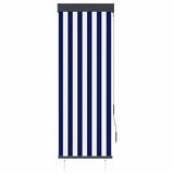 Outdoor Roller Blind 60x250 cm Blue and White 145943