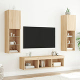5 Piece TV Wall Units with LED Sonoma Oak Engineered Wood 3216606