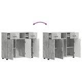 Wooden Cabinet with Drawer Concrete Grey 88.5 x 30.5 x 73 cm 880284