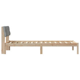 Bed frame Brown and light grey 90 x 200 cm Solid pine wood 878634