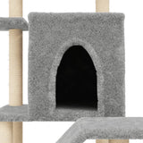 Cat Tree with Sisal Scratching Posts Light Grey 97 cm 172098