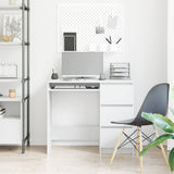 Desk White 90x45x76 cm Engineered Wood 801373