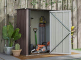 5ft x 3ft Metal Garden Storage Shed, Outdoor Tool Shed with Sloped Roof, Lockable Door for Tools, T3398P318671