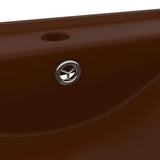 147028 Luxury Basin with Faucet Hole Matt Dark Brown 60x46 cm Ceramic