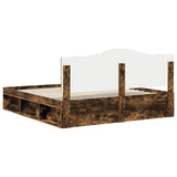Bed Frame Smoked Oak 180 x 200 cm Solid Pine Wood 3413276