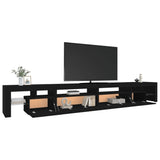 TV Cabinet Black Engineered Wood Large Lights TV Cabinet 3152803