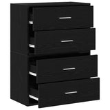 Cabinets with 2 Drawers 2 pcs Black Oak 60x31x40 cm Engineered Wood 858824