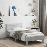 Bed Frame without Mattress with LED Lights Concrete Grey 90x190 cm Single 838746