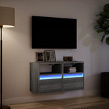 TV Wall Cabinets with LED Lights 2 pcs Grey Sonoma 41x31x45 cm 852324