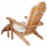 Garden Adirondack Chair with Footrest Natural Solid Teak Wood 42041353