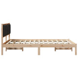 Bed Frame with Upholstered Headboard Black 140 x 190 cm 878266