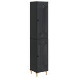 Cabinet Set 2 pcs Black Engineered Wood 3416449