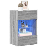 Wall Cabinets with LED Lights for TV 2 pcs Grey Sonoma 40x30x60.5 cm 837089