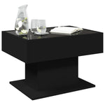 ZNTS Coffee Table with LED Black 70x50x45 cm Engineered Wood 847533