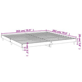 Bed Frame without Mattress High Gloss White 200x200 cm 832007