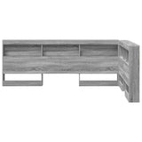 Storage Headboard with Shelf Grey Sonoma 120 cm Engineered Wood 3335482