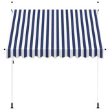 Manual Retractable Awning 250 cm Blue and White Stripes 43221