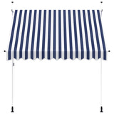 43221 Manual Retractable Awning 250 cm Blue and White Stripes