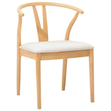 Dining Chair 2 pcs Natural and Light Solid Rubber Wood 42020413