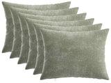 Throw Pillow 6 pcs HEERLEN Green 40 x 40 cm Chenille Fabric 924653