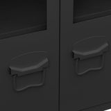 Industrial Sideboard Black 105x35x62 cm Metal and Glass 339608