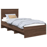 Bed Frame with Headboard Brown Oak 90 x 200 cm Engineered Wood 3408899