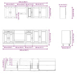 ZNTS 8 Piece Kitchen Cabinet Set Kalmar High Gloss White Engineered Wood 3314843