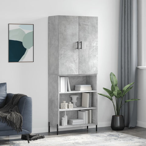Highboard Concrete Grey 69.5x34x180 cm Engineered Wood 3196079