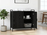 Sideboard Black Oak 73 x 33 x 81 cm Engineered Wood 8013812