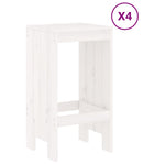 5 Piece Garden Bar Set White Solid Wood Pine 3157740