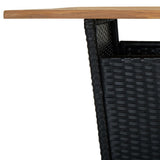 5 Piece Garden Bar Set with Cushions Poly Rattan Black 3095453