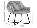 Modern Arm Chair Upholstered Accent Chair with Metal Base for Living Room Grey T3398P328182