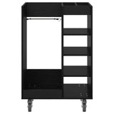Golf Cabinet with Wheel Plain Black Oak 65 x 45 x 98 cm 899448
