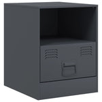 ZNTS Bedside Cabinets 2 pcs Anthracite 34.5x39x44 cm Steel 841756