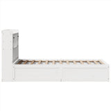 Bed Frame without Mattress White 75x190 cm Small Single Solid Wood Pine 3323519