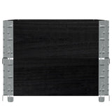 Pallet Collars 2 pcs Black 100x50 cm Solid Wood Pine 4010283