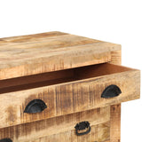 Side Cabinet with Wheel 70x40x75 cm Solid Mango Wood 285829