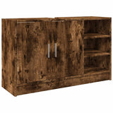 Sink Cabinet Smoked Oak 90x29x55 cm Engineered Wood 848126