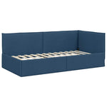 Corner Bed Frame with Headboard Blue 90 x 200 cm Fabric 42016470