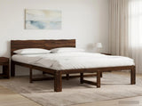 Double Bed Frame with Headboard ROSTOCK Dark Brown 140 x 190 cm 3405443