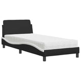 Bed with Mattress "Dover" Black and White Single Faux Leather 3208491