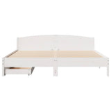 Bed Frame without Mattress White 180x200 cm Super King Solid Wood Pine 3301819