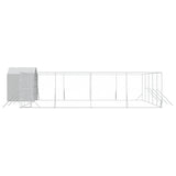 Outdoor Dog Kennel with Roof Silver 10x10x2.5 m Galvanised Steel 3190481