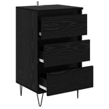 Sideboard Black Oak 40 x 35 x 70 cm Engineered Wood and Iron 881707