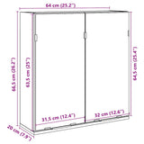 Bathroom Mirror Cabinet Old Wood 64x20x66.5 cm Engineered Wood 856940